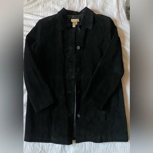 Vintage 90s Suede Button Up Overcoat Jacket